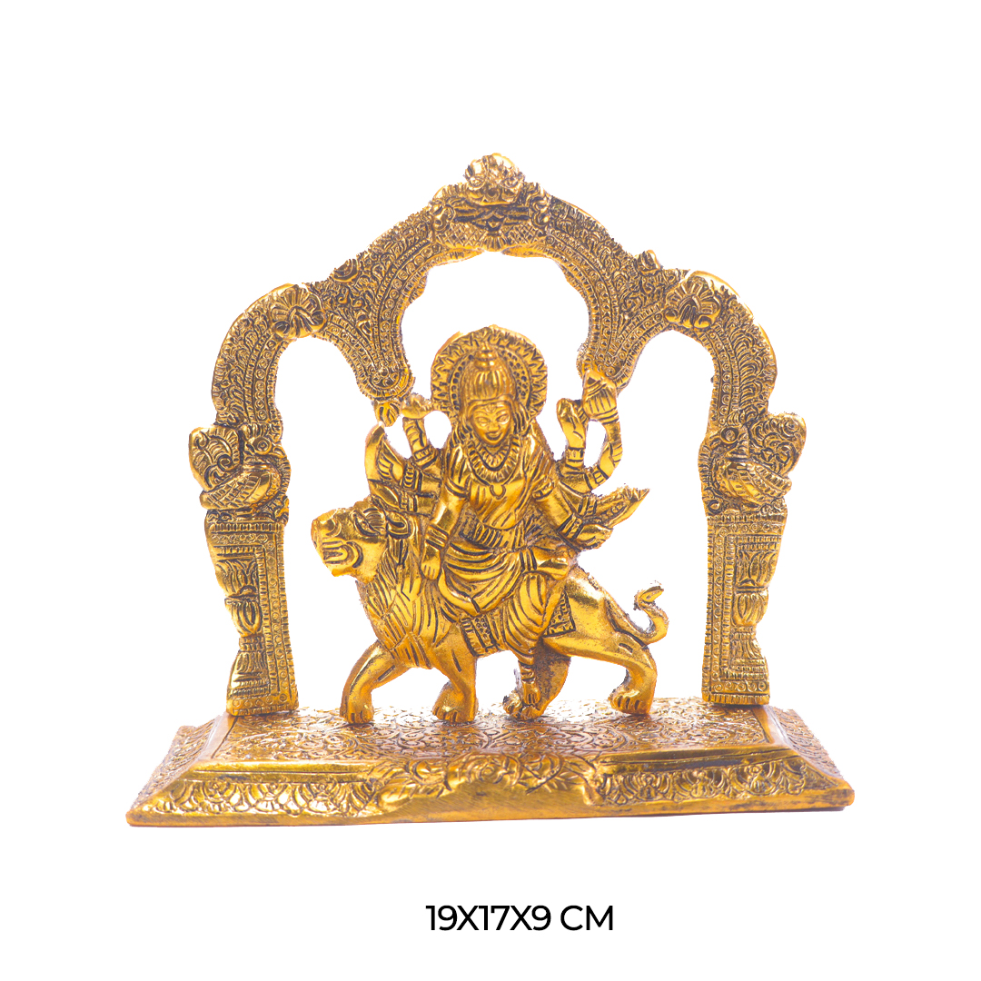 Devnidhii Sherawali Maa Idol Darbar in Gold Polish
