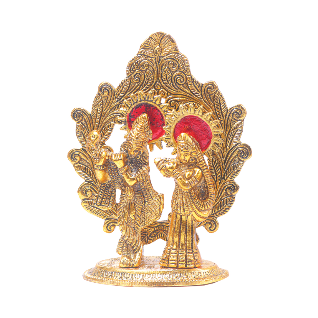 Devnidhii Radha Krishna Mehrab Design in Gold Polish