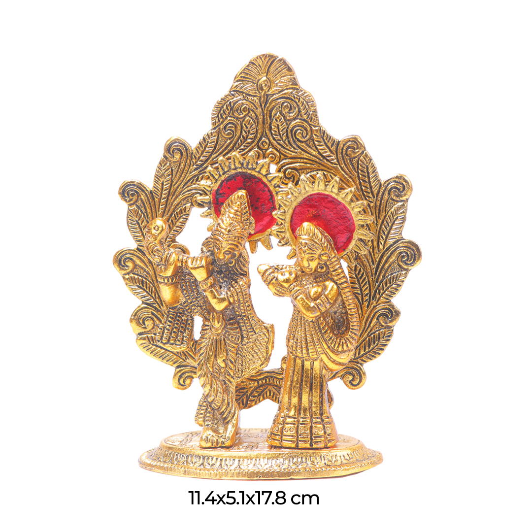 Devnidhii Radha Krishna Mehrab Design in Gold Polish