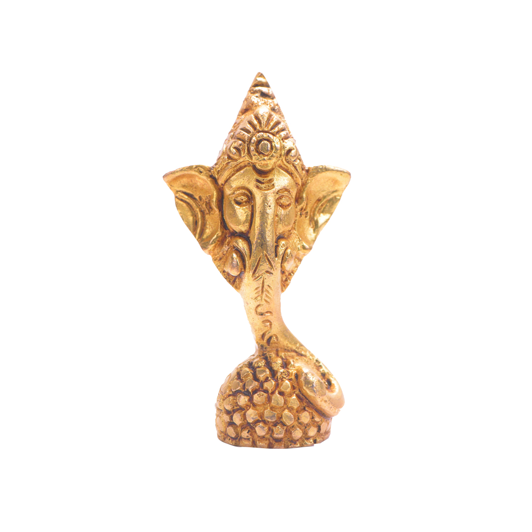 Devnidhii Ganesh Ji Brass Idol Finely Crafted Head