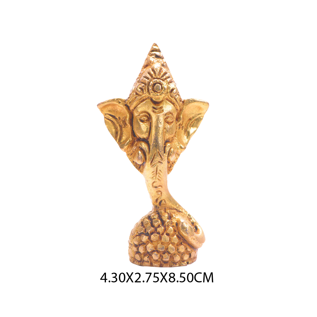 Devnidhii Ganesh Ji Brass Idol Finely Crafted Head