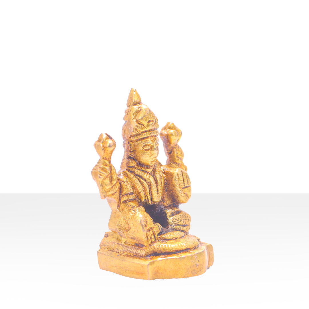 Devnidhii Laxmi Ji Brass Idol On Chowki Small Size