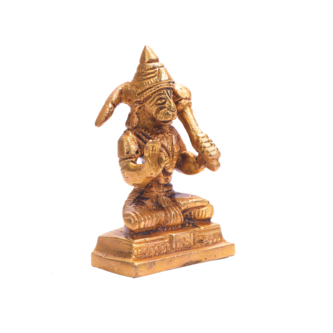 Devnidhii Hanuman Ji Brass Idol On Square Chowki