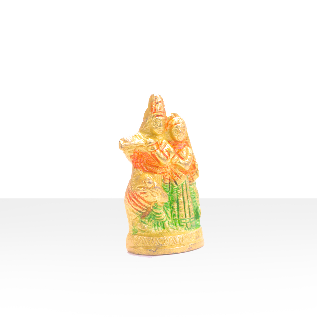 Devnidhii Radha Krishna Brass Idol Multi Coloured