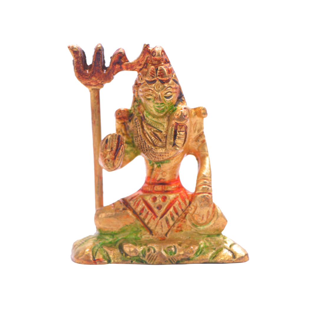 Devnidhii Shiv Ji Brass Idol Multi Coloured