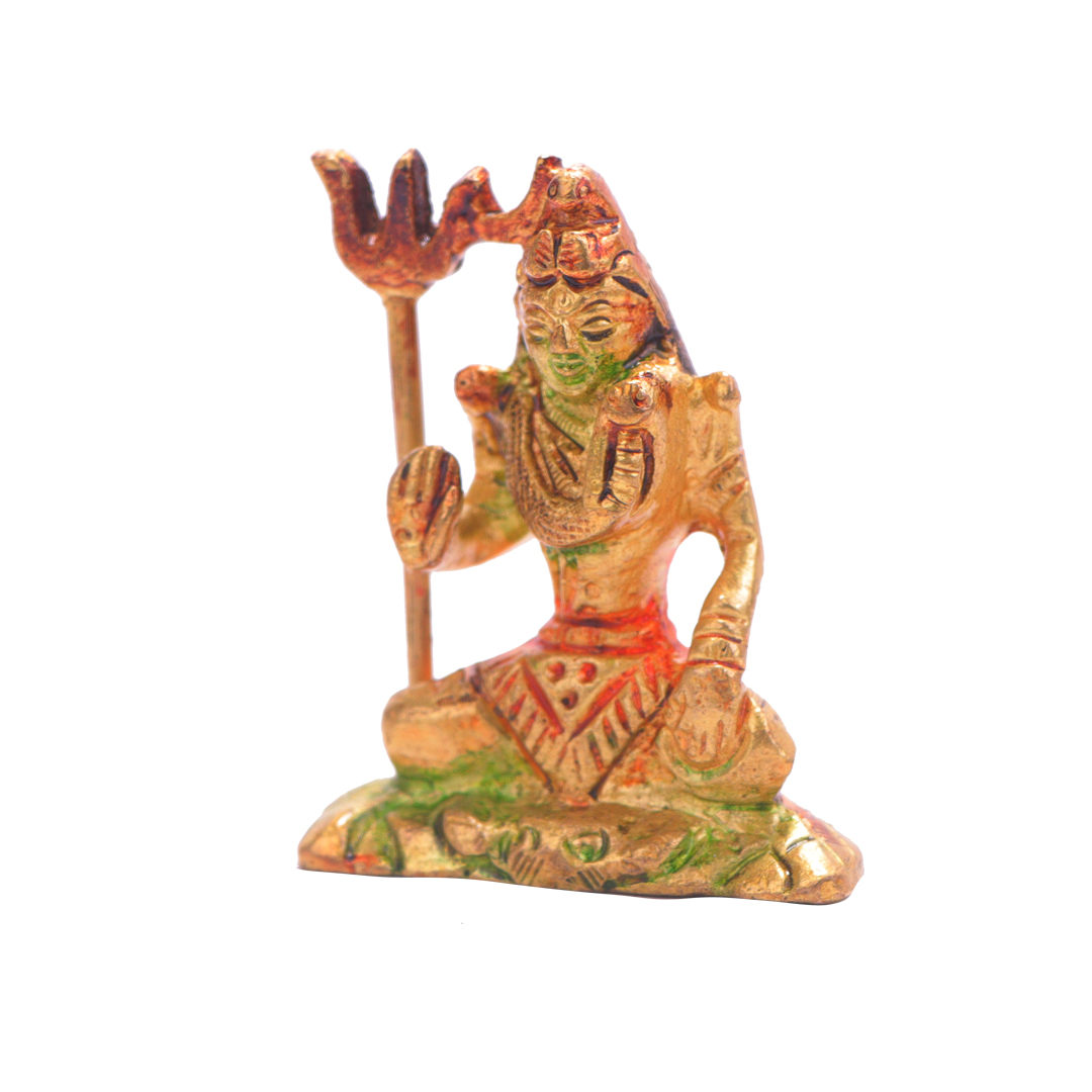 Devnidhii Shiv Ji Brass Idol Multi Coloured