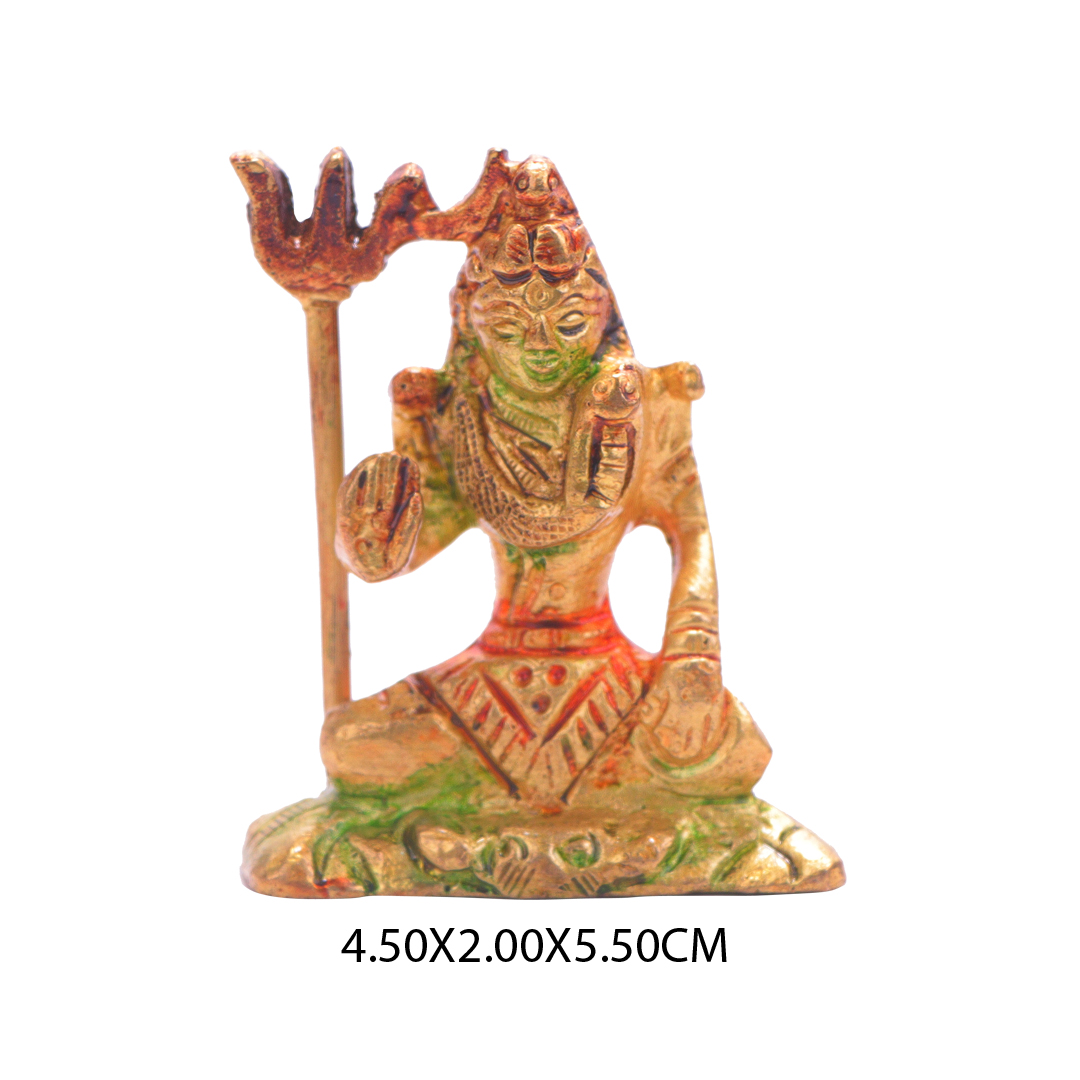 Devnidhii Shiv Ji Brass Idol Multi Coloured