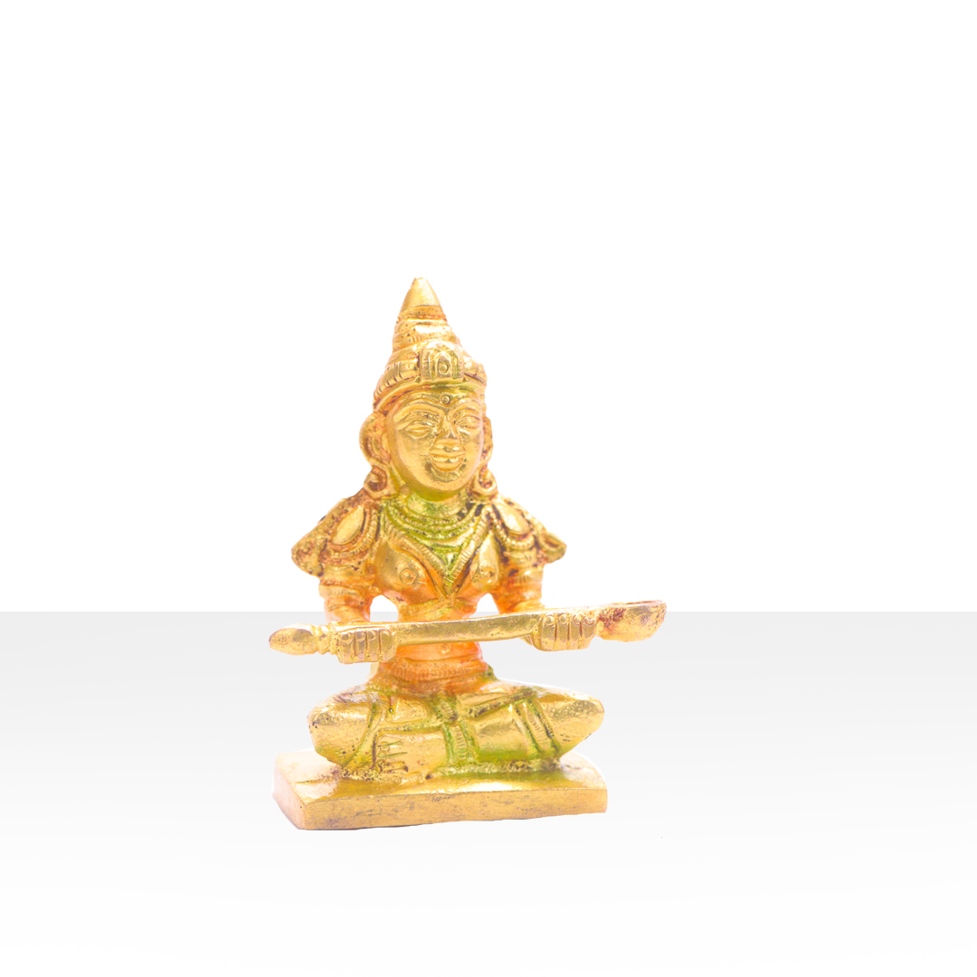Devnidhii Saraswati Ji Brass Idol Multi Coloured