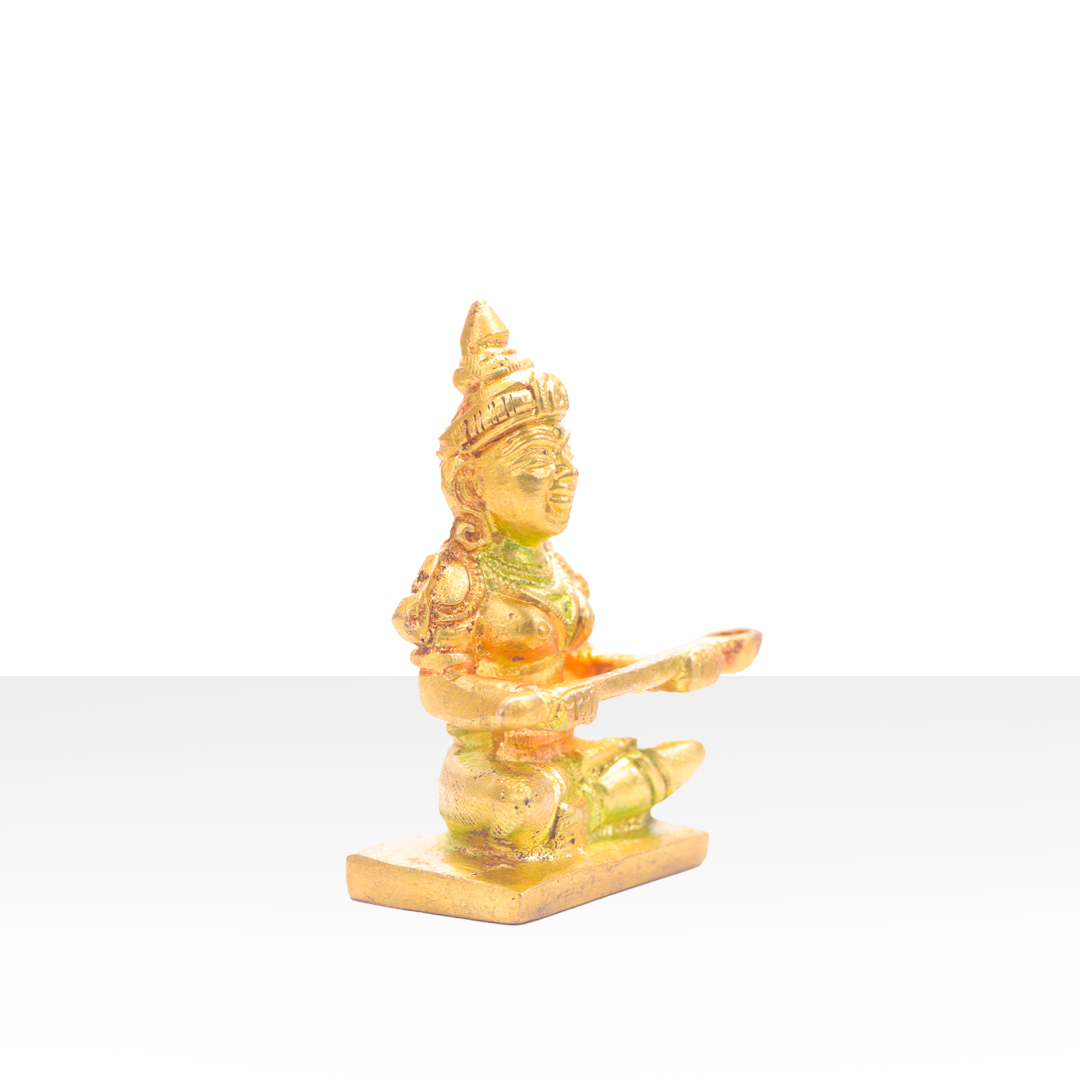 Devnidhii Saraswati Ji Brass Idol Multi Coloured