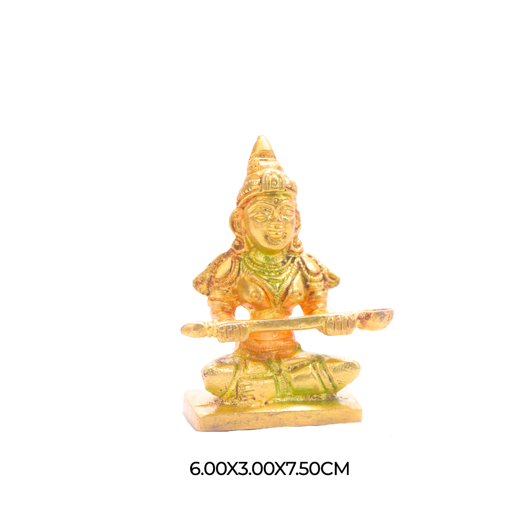 Devnidhii Saraswati Ji Brass Idol Multi Coloured