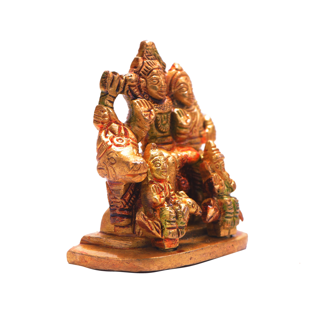 Devnidhii Shiv Parivaar Brass Idol Multi Coloured