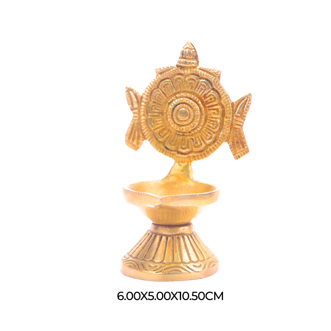 Devnidhii Diya (Brass) Intricate Design Large Size With Stand