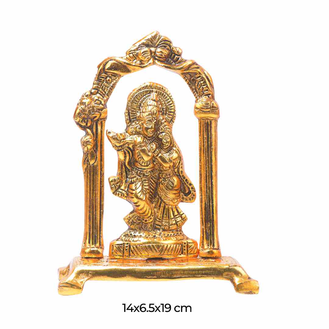 Devnidhii Radha Krishna (Mehrab Design) in Gold Polish rratnaidhii
