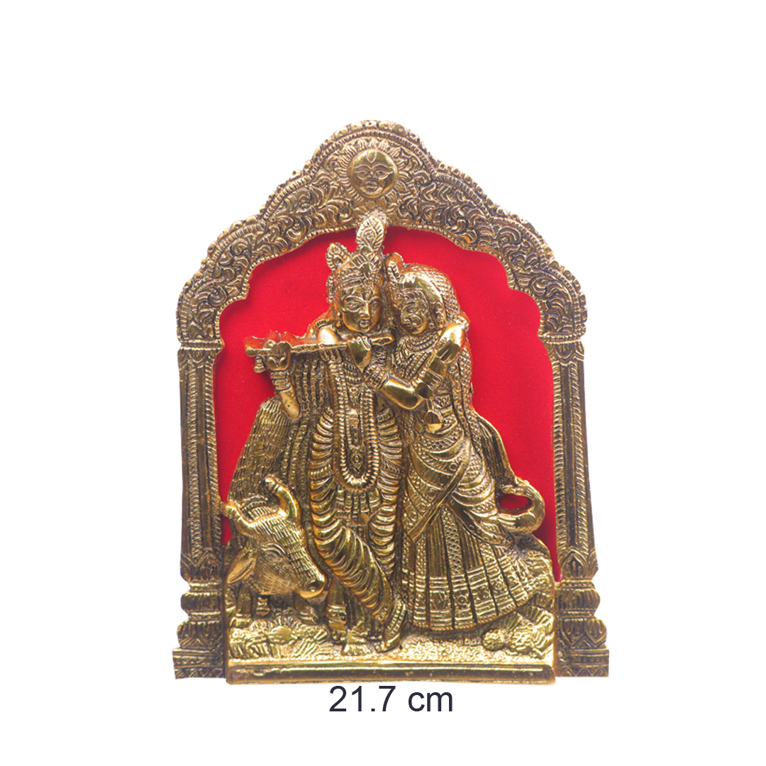 Devnidhii Radha Krishna Wall Hanging in Gold Polish