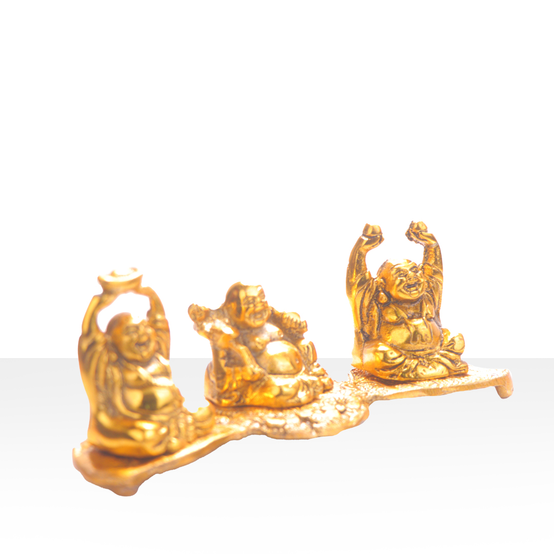Devnidhii Laughing Buddha Fengshui/ Vastu in Gold Polish