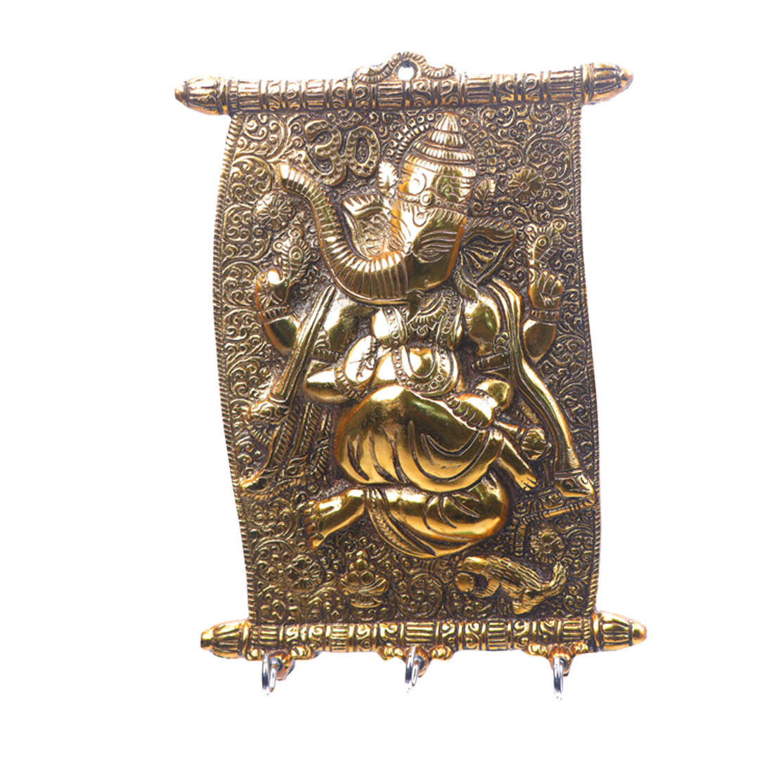 Devnidhii Ganesh Ji Farmaan Wall Hanging in Gold Polish
