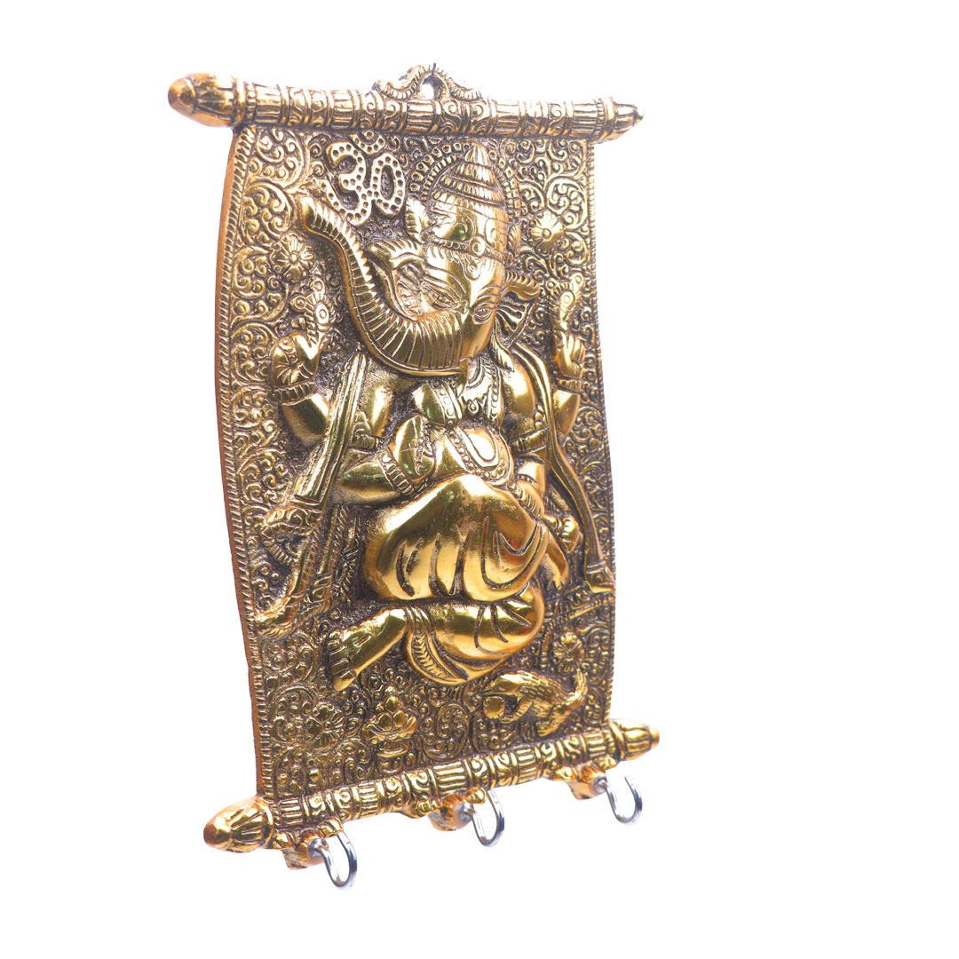 Devnidhii Ganesh Ji Farmaan Wall Hanging in Gold Polish