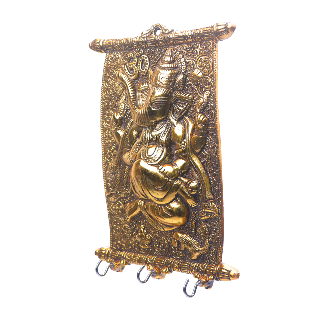 Devnidhii Ganesh Ji Farmaan Wall Hanging in Gold Polish