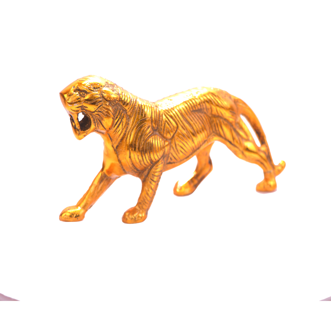 Devnidhii Lion in Gold Polish Vastu/ Fengshui