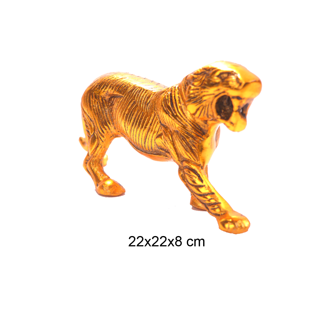 Devnidhii Lion in Gold Polish Vastu/ Fengshui