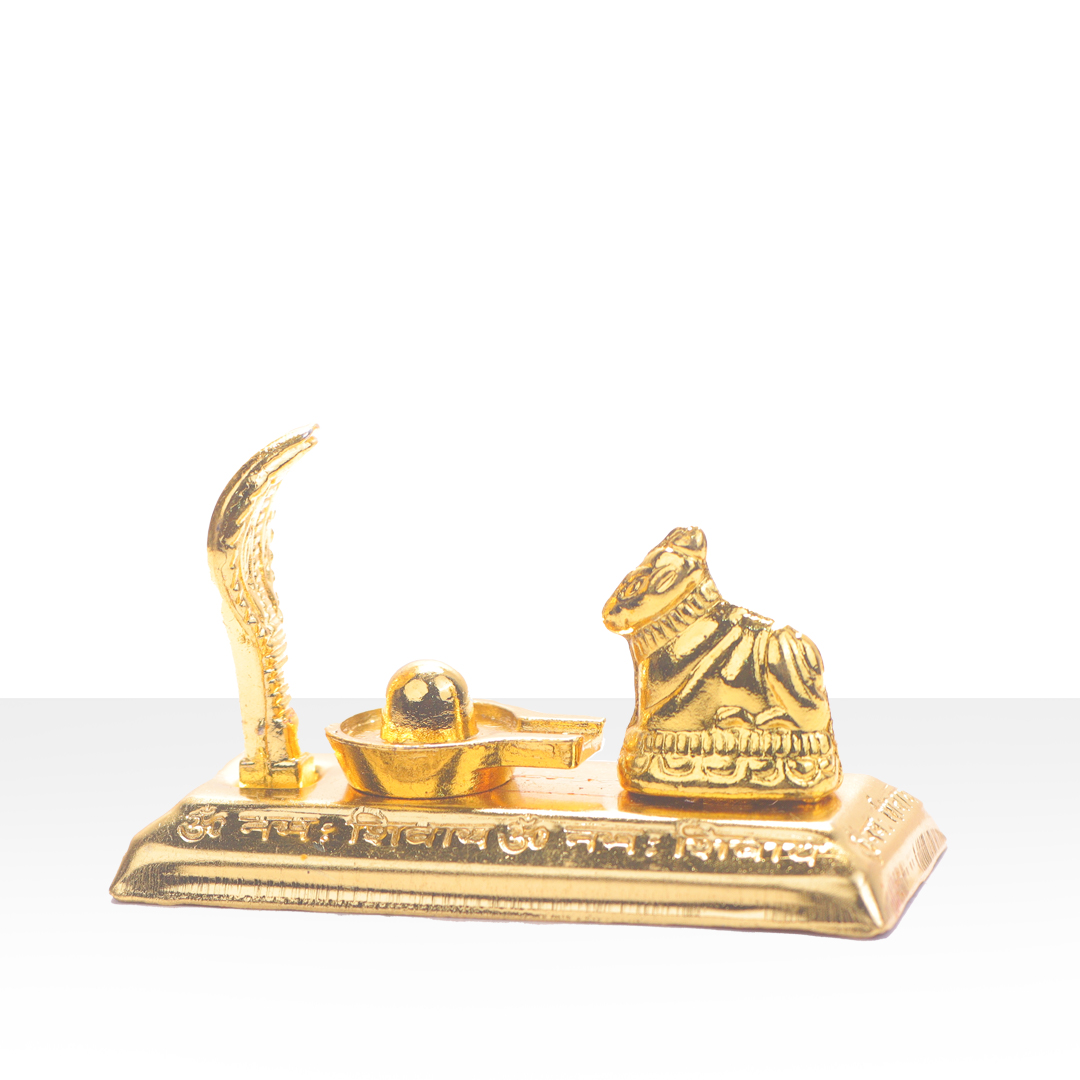 Devnidhii Shivling with Vasuki Snake in Gold Polish
