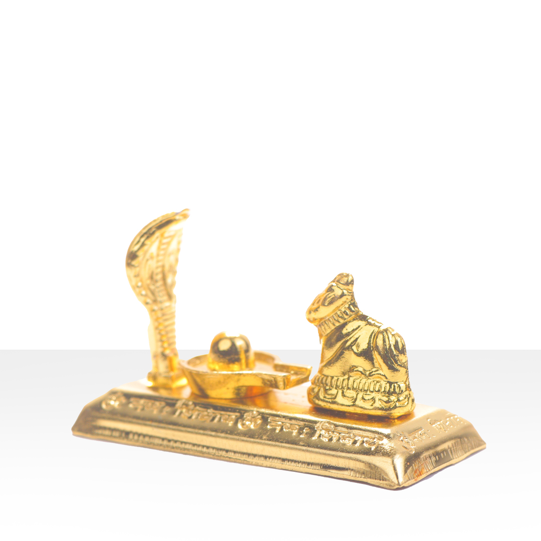 Devnidhii Shivling with Vasuki Snake in Gold Polish
