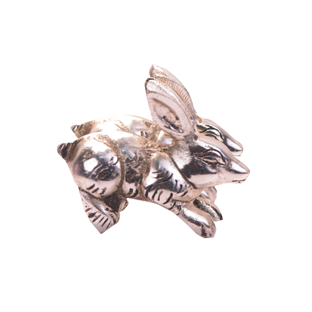 Devnidhii Rabbit Silver Plated For Good Luck and Prosperity Vastu/ Fengshui