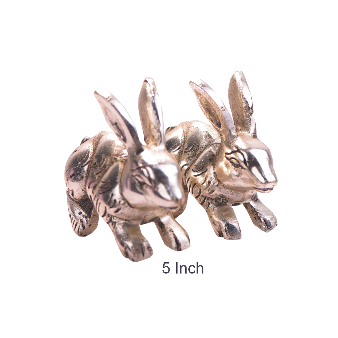 Devnidhii Rabbit Silver Plated For Good Luck and Prosperity Vastu/ Fengshui