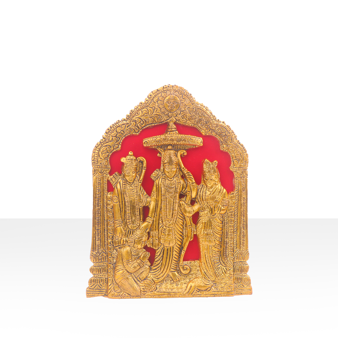 Devnidhii Ram Darbar in Gold Polish Wall Hanging