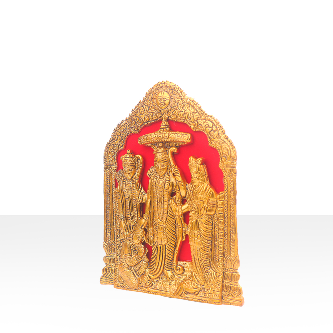 Devnidhii Ram Darbar in Gold Polish Wall Hanging