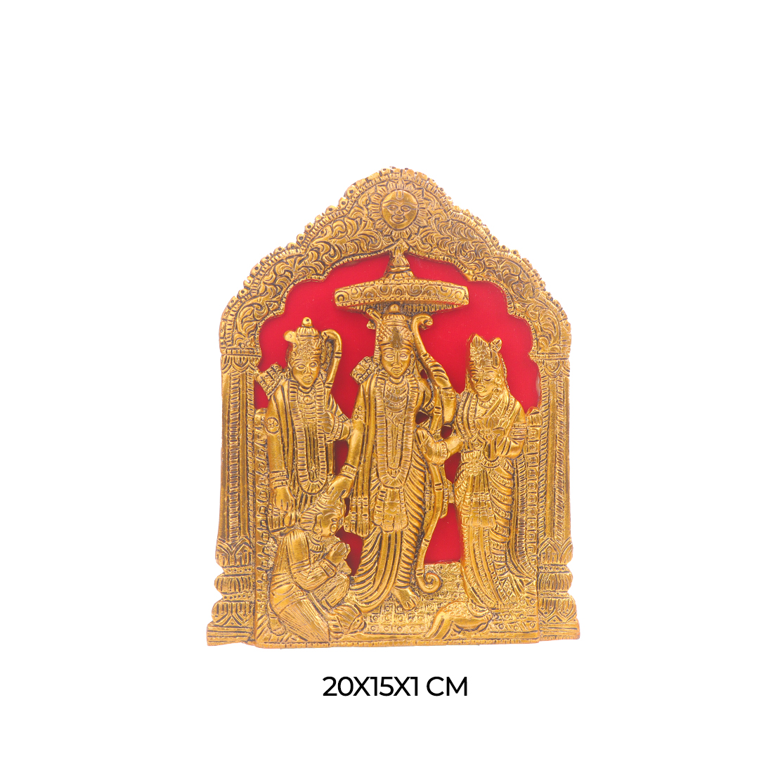 Devnidhii Ram Darbar in Gold Polish Wall Hanging