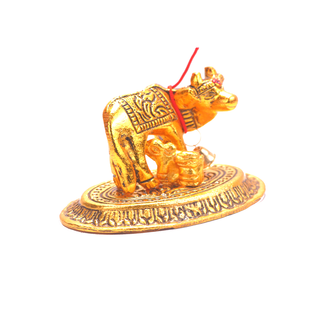 Devnidhii Kamdhenu in Gold Polish in Small Size