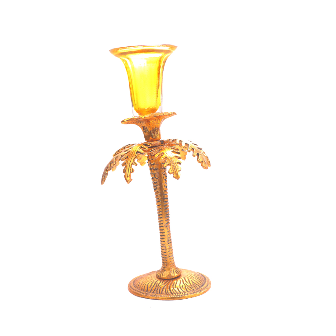 Devnidhii  Candle Stand Single in Gold Polish