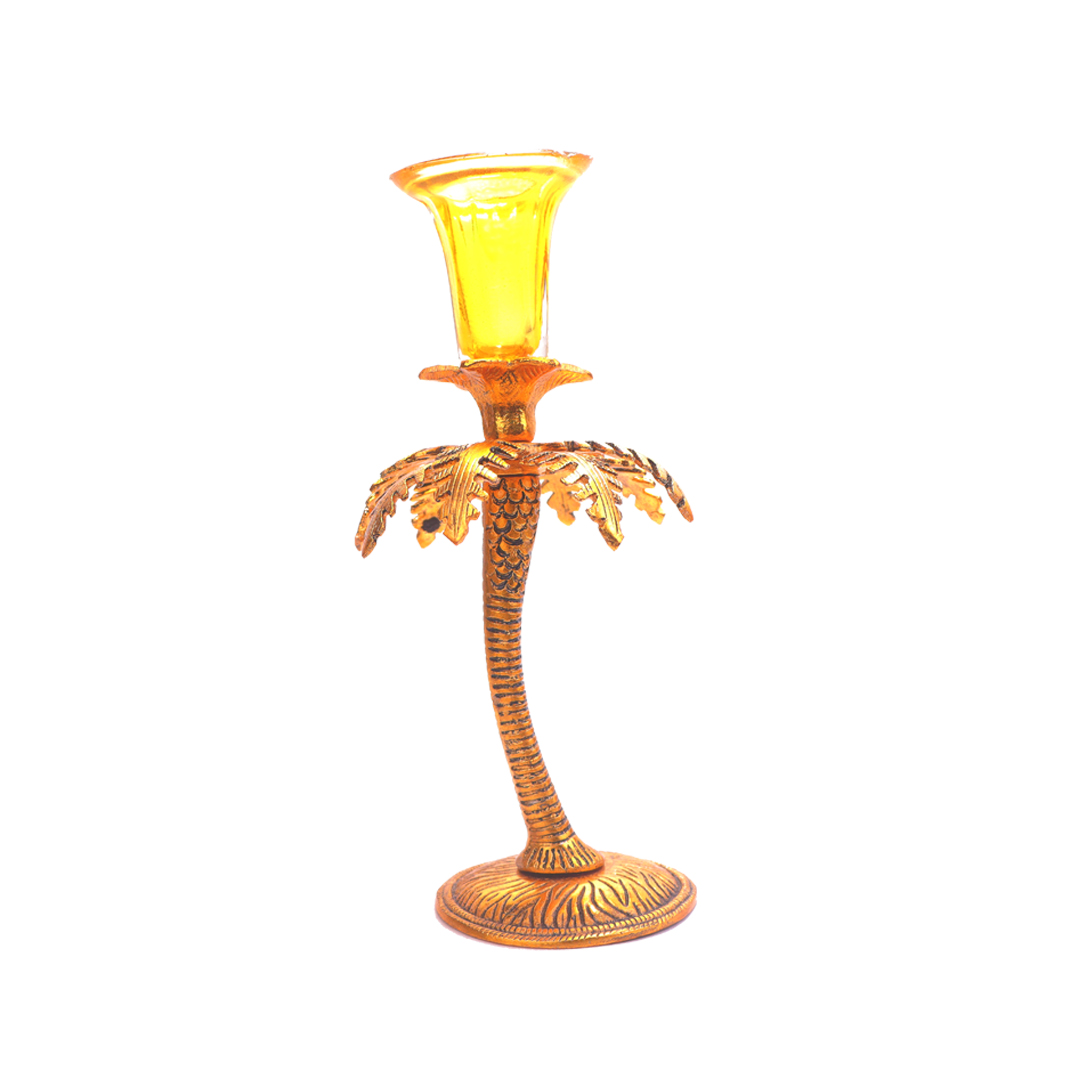 Devnidhii  Candle Stand Single in Gold Polish