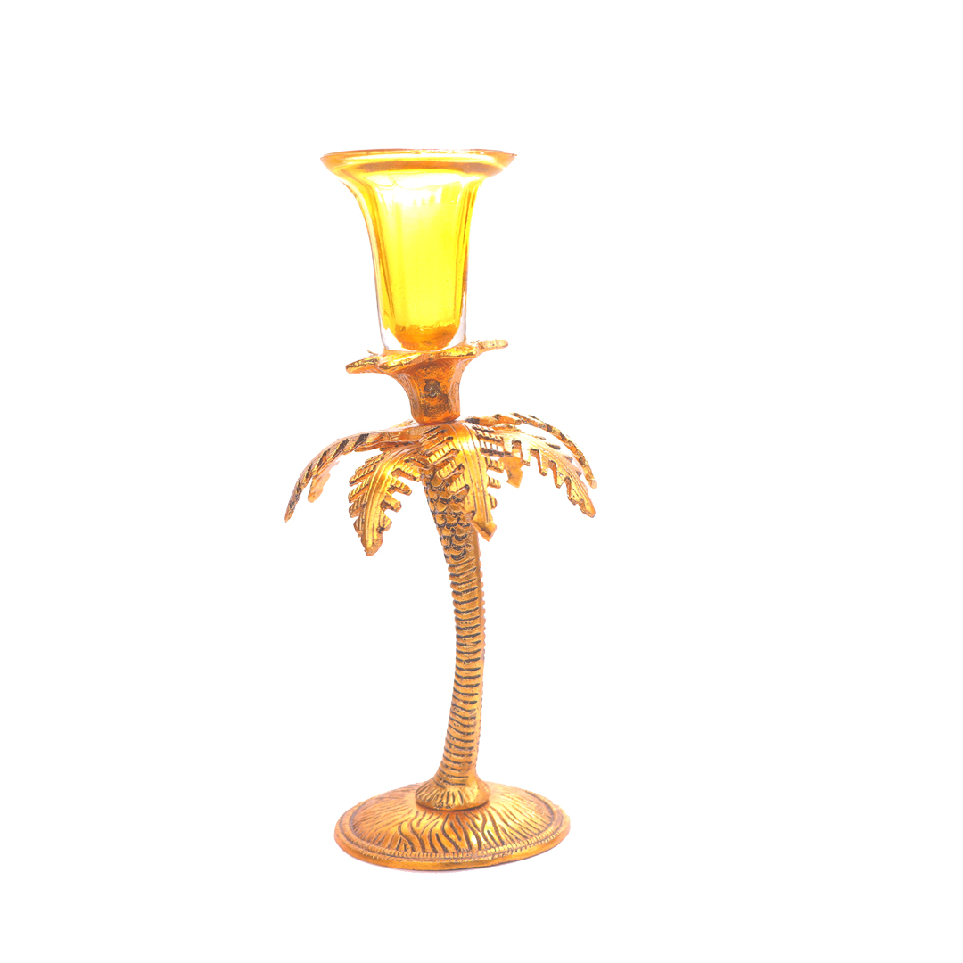 Devnidhii  Candle Stand Single in Gold Polish