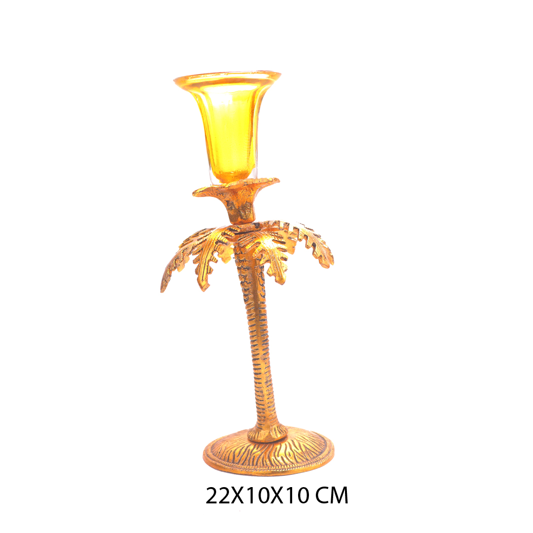 Devnidhii  Candle Stand Single in Gold Polish