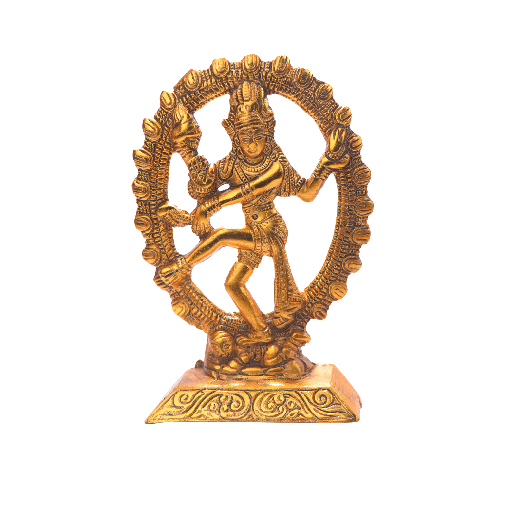 Devnidhii Natraj Idol Oval in Gold Polish