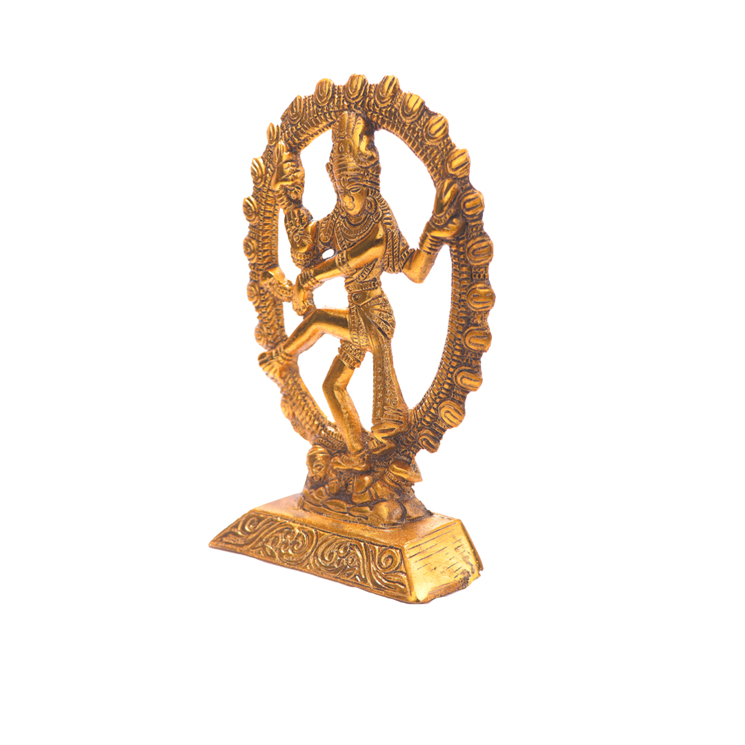 Devnidhii Natraj Idol Oval in Gold Polish