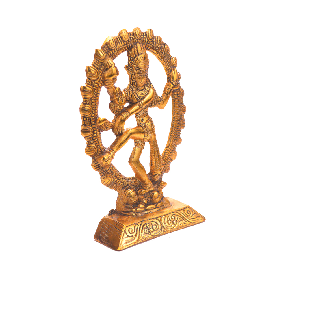 Devnidhii Natraj Idol Oval in Gold Polish