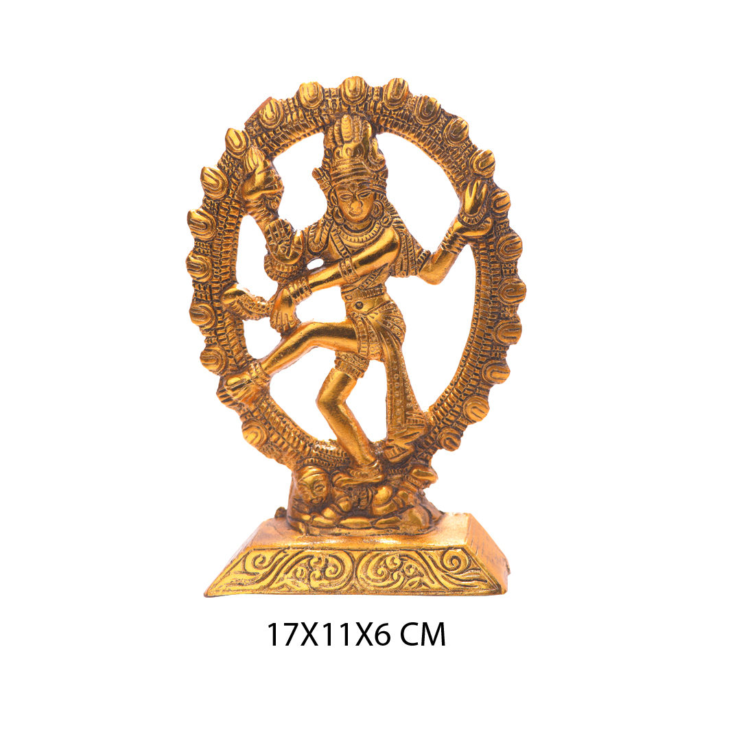 Devnidhii Natraj Idol Oval in Gold Polish